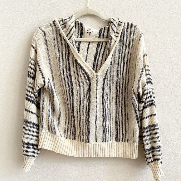 Billabong Women's Mas Amor Hooded Stripe Sweater Size M Cotton - Picture 6 of 11